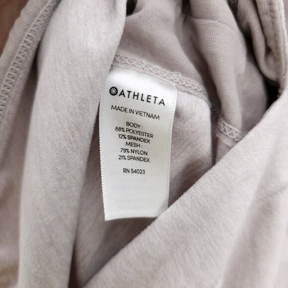 ATHLETA Uptempo Heather Pink Mauve Hoodie Rounded Hem Drawstring SMALL - Picture 8 of 10